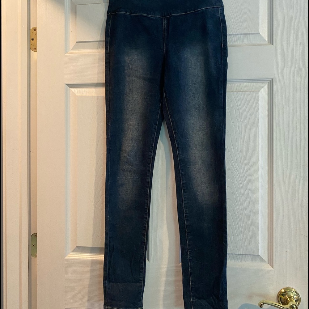 High waisted back-zip jeggings